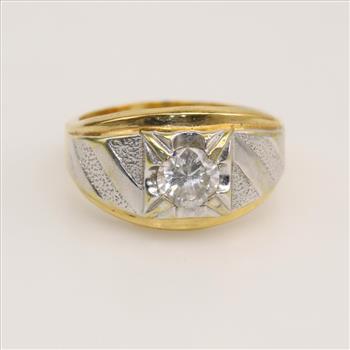 14kt Two Tone Gold Plated Clear Stone