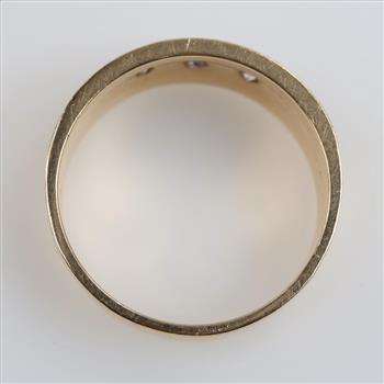 14kt Two Tone Gold Purple Green Stone Diamond Accent Ring