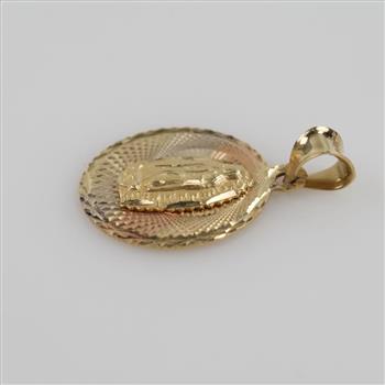 14kt Two Tone Gold Religious Pendant