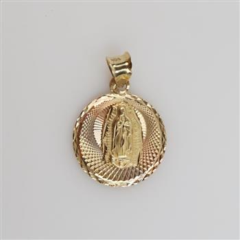 14kt Two Tone Gold Religious Pendant