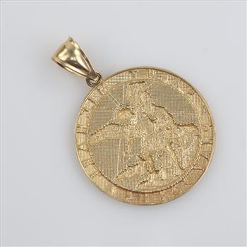 14kt Two Tone Gold Religious Pendant