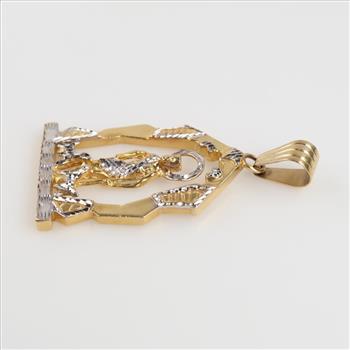 14kt Two Tone Gold Religious Pendant
