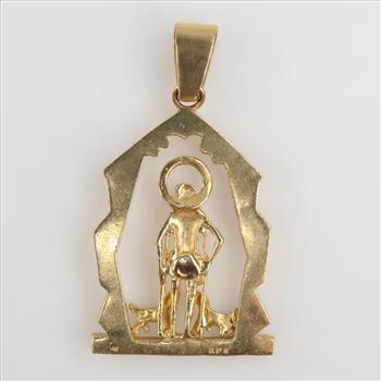 14kt Two Tone Gold Religious Pendant
