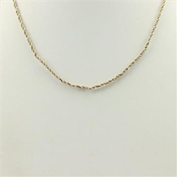 14kt Two Tone Gold Rope Chain Necklace