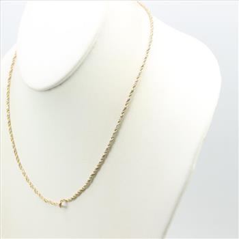 14kt Two Tone Gold Rope Chain Necklace