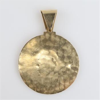 14kt Two Tone Gold Ruby Religious Pendant