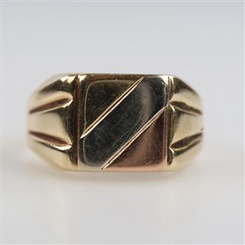 14kt Two Tone Gold Signet Ring
