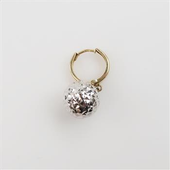 14kt Two Tone Gold Single Earring
