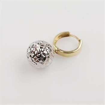 14kt Two Tone Gold Single Earring