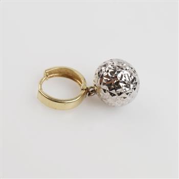 14kt Two Tone Gold Single Earring