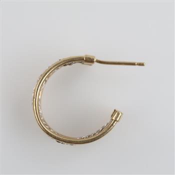 14kt Two Tone Gold Single Hoop Earring