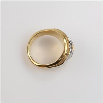 14kt Two Tone GP Clear Stone Ring