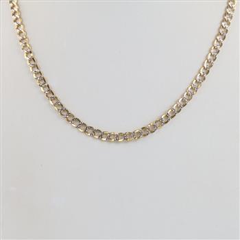 14kt Two Tone Hollow Cuban Link Necklace