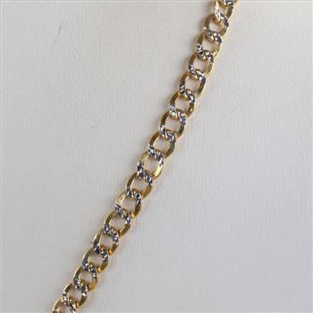 14kt Two Tone Hollow Cuban Link Necklace
