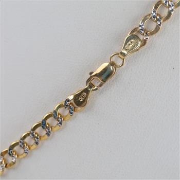 14kt Two Tone Hollow Cuban Link Necklace