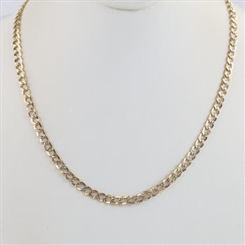 14kt Two Tone Hollow Cuban Link Necklace