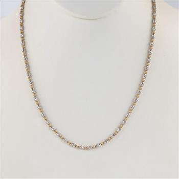 14kt Two-tone Gold Beaded Necklace