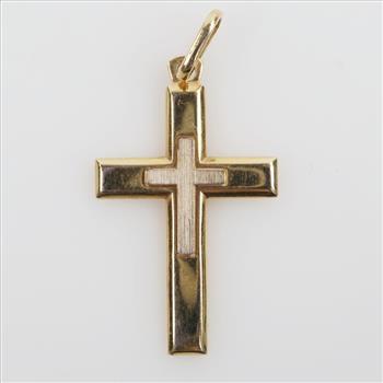 14kt Two-Tone Gold Cross Pendant