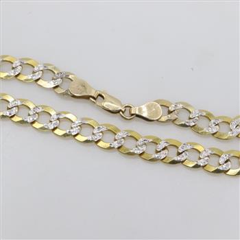 14kt Two-Tone Gold Curb Chain Bracelet