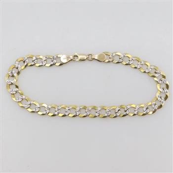 14kt Two-Tone Gold Curb Chain Bracelet
