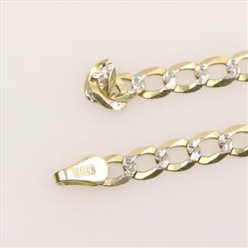 14kt Two-Tone Gold Curb Chain Bracelet