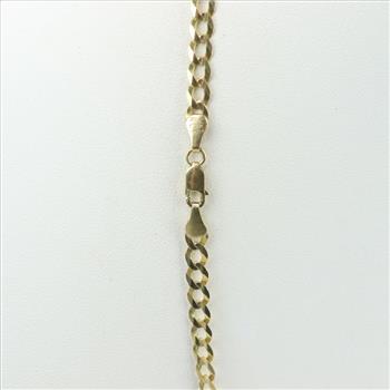 14kt Two-tone Gold Curb Name Plate Necklace