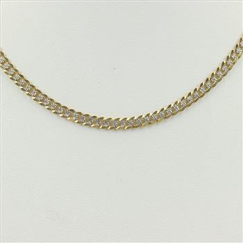14kt Two-tone Gold Curb Necklace