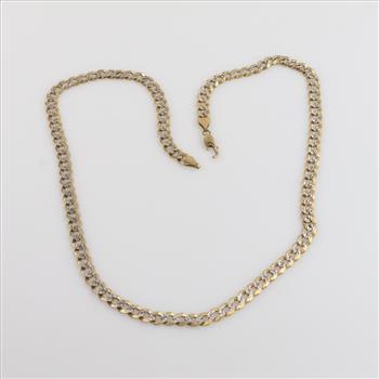 14kt Two-Tone Gold Flat Curb Chain Necklace