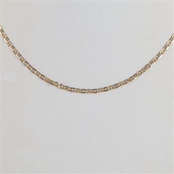 14kt Two-Tone Gold Flat Mariner Chain Necklace