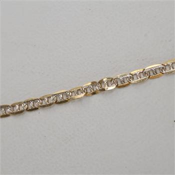14kt Two-Tone Gold Flat Mariner Chain Necklace