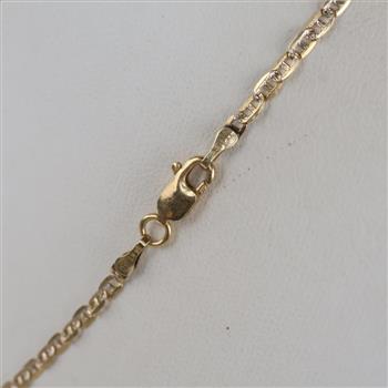 14kt Two-Tone Gold Flat Mariner Chain Necklace