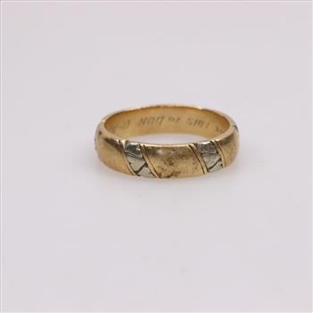 14kt Two-Tone Gold Heart Engraved Ring