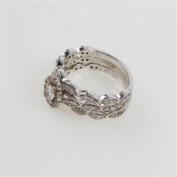 14kt White Gold 0.68ct TW Diamond  Wedding Ring Set -Evaluated By Our Certified Gemologist-AGS/GIA