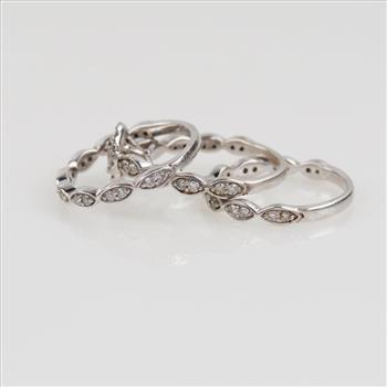 14kt White Gold 0.68ct TW Diamond  Wedding Ring Set -Evaluated By Our Certified Gemologist-AGS/GIA