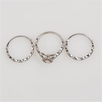 14kt White Gold 0.68ct TW Diamond  Wedding Ring Set -Evaluated By Our Certified Gemologist-AGS/GIA