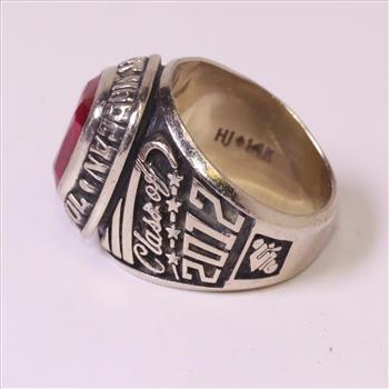 14kt White Gold 16.7g Class Ring With Red Stone