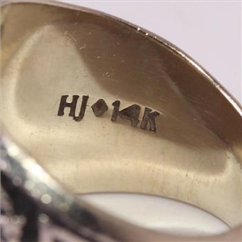 14kt White Gold 16.7g Class Ring With Red Stone