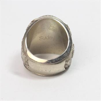 14kt White Gold 30.5g Class Ring With Orange Stone