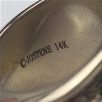 14kt White Gold 30.5g Class Ring With Orange Stone