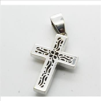 14kt White Gold 55.7g Cross Pendant With Diamond Accents