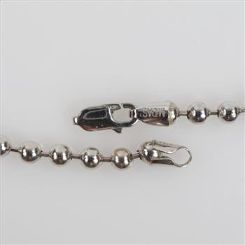 14kt White Gold Beaded Chain Necklace - Evaluated By Our Certified Gemologist AGS/GIA