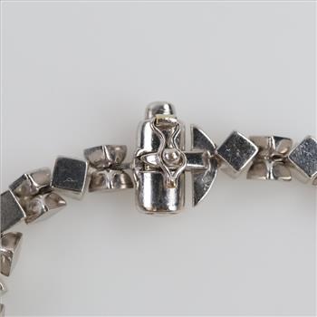 14kt White Gold Block Bracelet