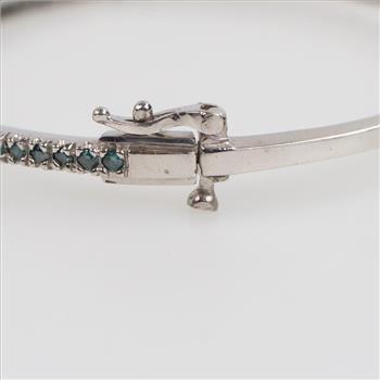 14kt White Gold Blue Stone Bracelet