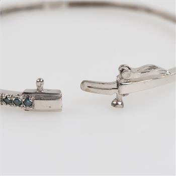 14kt White Gold Blue Stone Bracelet