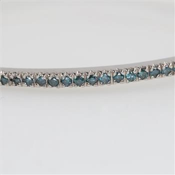 14kt White Gold Blue Stone Bracelet