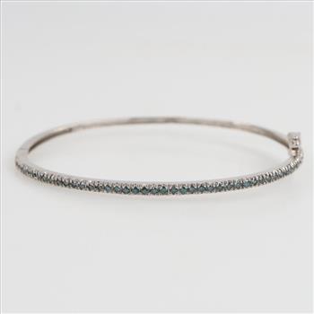 14kt White Gold Blue Stone Bracelet