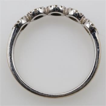 14kt White Gold Blue Stone Diamond Accent Ring