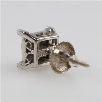 14kt White Gold Blue Stone Earring