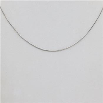 14kt White Gold Box Chain Necklace