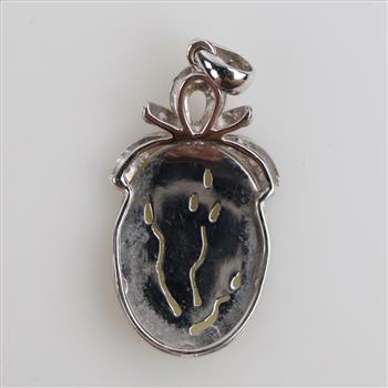14kt White Gold Clear Stone Accent Pendant